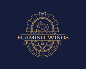 Flame Paddle Oven logo design