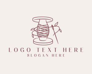 Couture - Sewing Leaf Thread Needle logo design