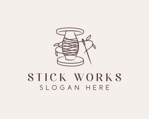 Sewing Thread Needle logo design