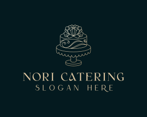 Flower Wedding Cake logo design