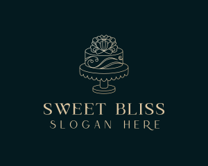 Flower Wedding Cake logo design