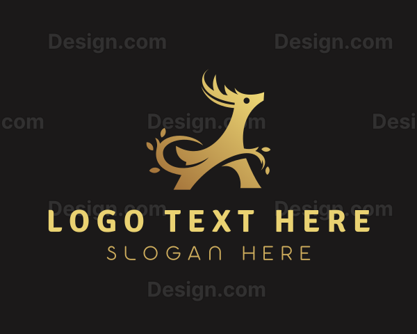 Abstract Golden Deer Logo