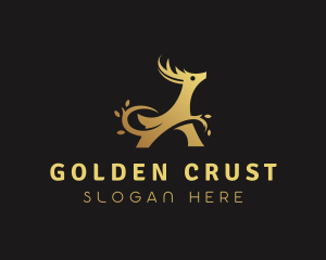 Abstract Golden Deer  logo design