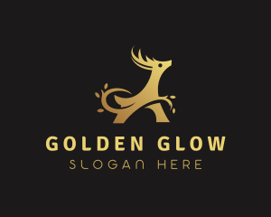 Abstract Golden Deer  logo design