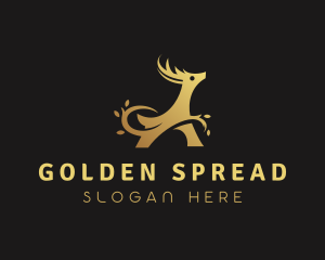 Abstract Golden Deer  logo design