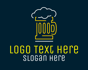 Neon Beer Mug  logo design