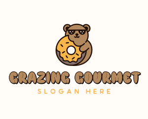 Bear Donut Dessert  logo design