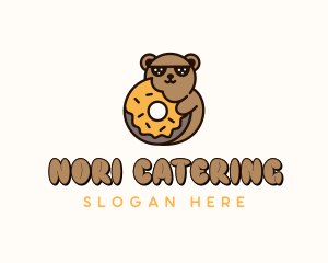 Bear Donut Dessert  logo design