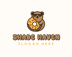 Bear Donut Dessert  logo design