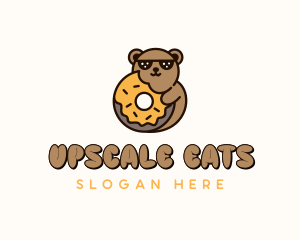 Bear Donut Dessert  logo design