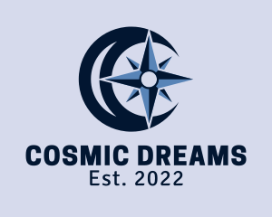 Cosmic Moon Compass logo design