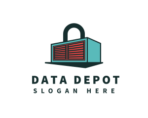 Storage Warehouse Lock logo design