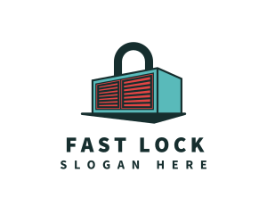 Storage Warehouse Lock logo design