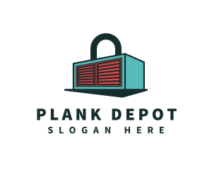 Storage Warehouse Lock logo design