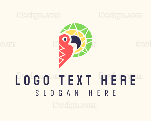 Colorful Toucan Letter P Logo