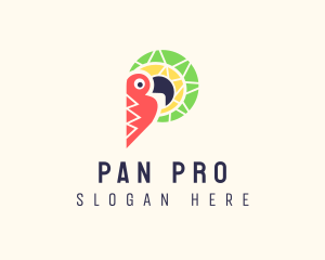 Colorful Toucan Letter P logo design