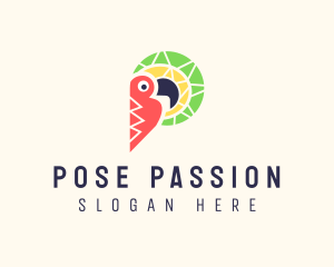 Colorful Toucan Letter P logo design