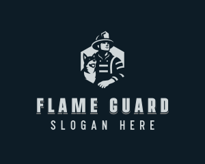 Fireman Dog Safety logo design