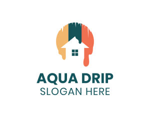 House Paint Drip logo design