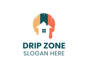 House Paint Drip logo design