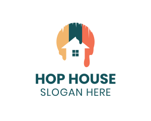 House Paint Drip logo design