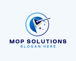 Cleaning Disinfection Mop logo design