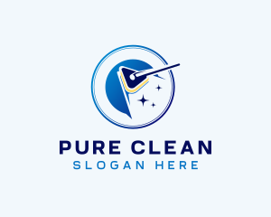 Cleaning Disinfection Mop logo design