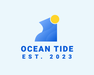 Sun Ocean Wave logo design