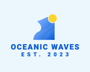 Sun Ocean Wave logo design