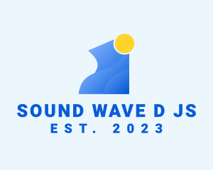 Sun Ocean Wave logo design