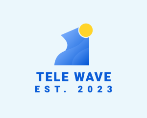 Sun Ocean Wave logo design