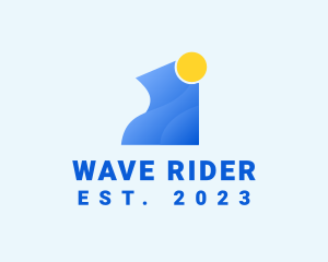 Sun Ocean Wave logo design