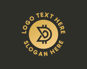 Cryptocurrency Bitcoin Letter D  Logo