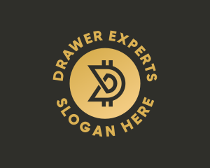 Cryptocurrency Bitcoin Letter D  logo design