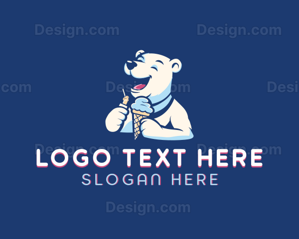 Polar Bear Ice Cream Sundae Logo