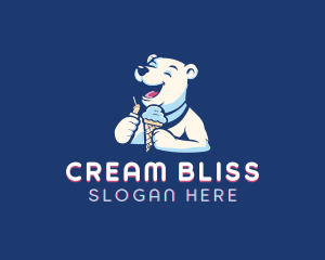 Polar Bear Ice Cream Sundae logo design