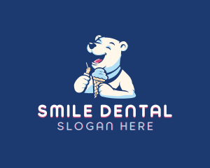 Polar Bear Ice Cream Sundae logo design