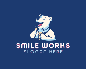 Polar Bear Ice Cream Sundae logo design