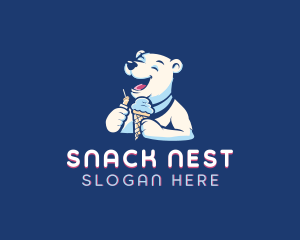 Polar Bear Ice Cream Sundae logo design