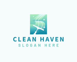 Squeegee Wiper Cleaning logo design