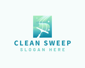 Squeegee Wiper Cleaning logo design