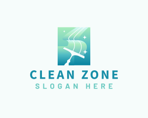 Squeegee Wiper Cleaning logo design