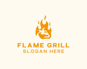 Flaming Beef Grill logo design