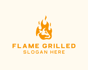 Flaming Beef Grill logo design