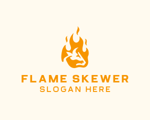 Flaming Beef Grill logo design