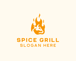 Flaming Beef Grill logo design