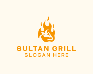 Flaming Beef Grill logo design