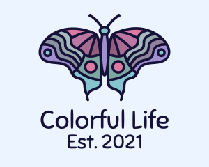 Colorful Moth Wings logo design