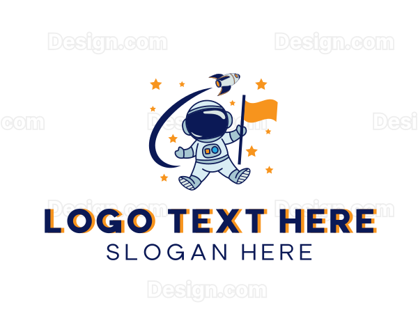 Space Rocket Astronaut Logo