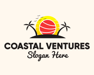 Tropical Sushi Sunset logo design